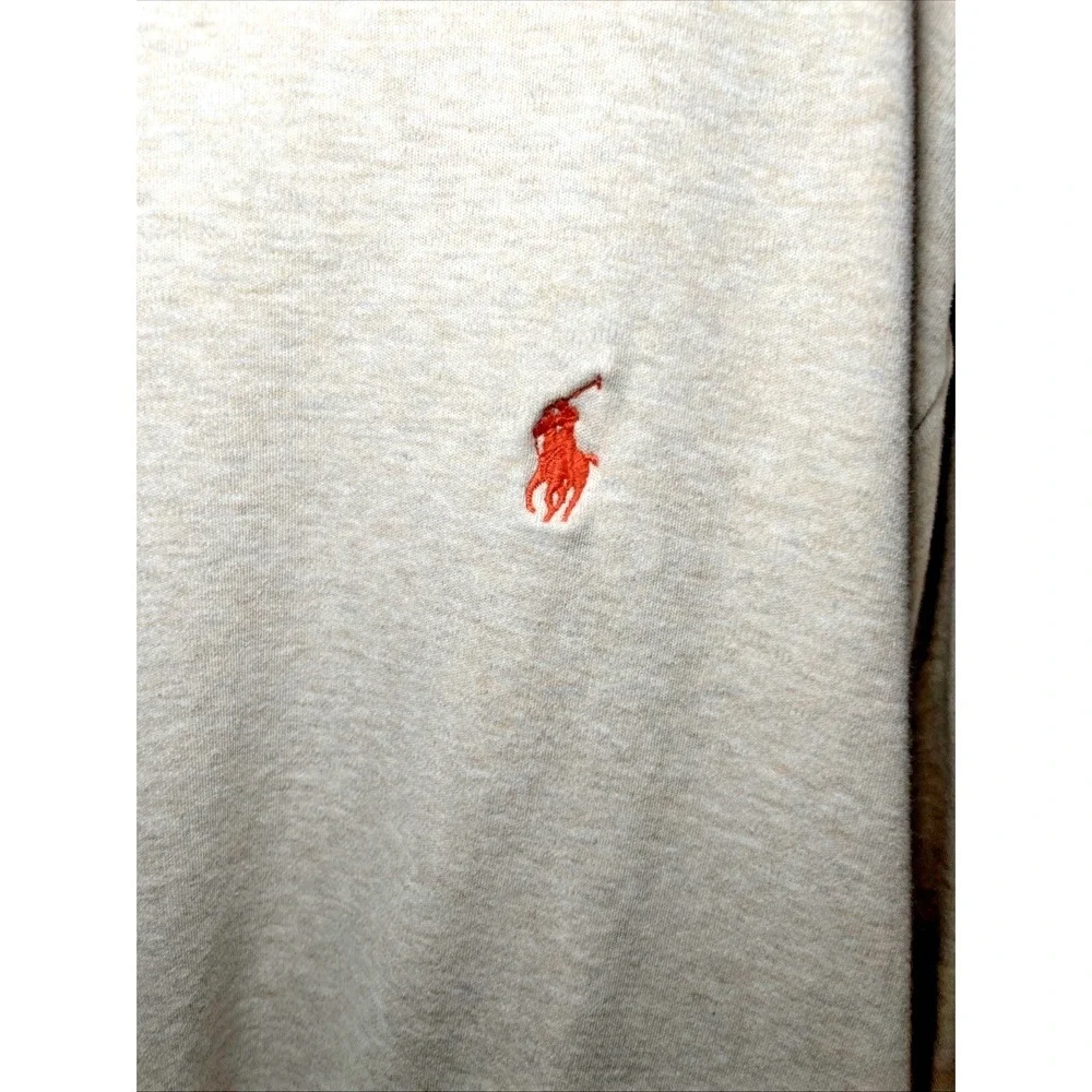 Polo Ralph Lauren XLT Polo Shirt Beige Heather Orange Pony Cotton Tall XLT